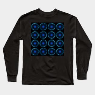 CIRCLES AND ORBS Blue PinWheels Abstract Long Sleeve T-Shirt